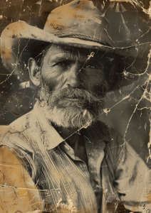 An old photo of a gold prospector