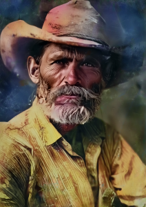 Gold Prospector photo colorized and restored
